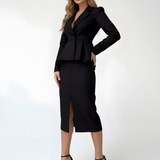 Alessia | Damski Wiosenny Komplet z Żakietem Peplum i Spódnicą, Elegancki i Kobiecy Fason