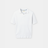 Patryk | Polo męskie z ribbingu – Slim Fit z otwartym kołnierzem