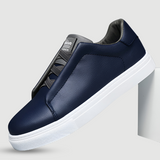 Patryk | Białe męskie sneakersy skórzane o minimalistycznym wykończeniu