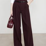 Magdalena | Chino w kolorze Bordeaux z wysokim stanem