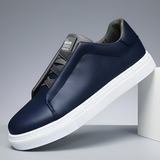 Patryk | Białe męskie sneakersy skórzane o minimalistycznym wykończeniu
