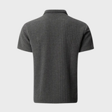 Adrian | Poloshirt męski z wafelowym splotem – nowoczesny i kontrastowy