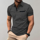Adrian | Poloshirt męski z wafelowym splotem – nowoczesny i kontrastowy
