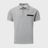 Adrian | Poloshirt męski z wafelowym splotem – nowoczesny i kontrastowy