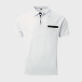 Adrian | Poloshirt męski z wafelowym splotem – nowoczesny i kontrastowy