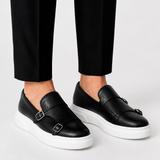 Ireneusz | Męskie Mokasyny Slip-On z Klamrą i Nowoczesną Podeszwą