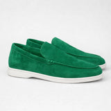 Przemysław | Męskie Zamszowe Mokasyny Slip-On o Lekkiej Konstrukcji