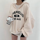 Manon | Oversize bluza z kapturem z nadrukiem w stylu college