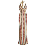 Lioria | Sukienka maxi boho z retro wzorem