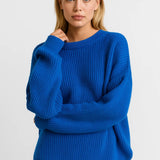 Daria | Sweter Oversize z Okrągłym Dekoltem i Żebrowaną Strukturą