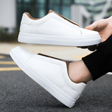 Patryk | Białe męskie sneakersy skórzane o minimalistycznym wykończeniu