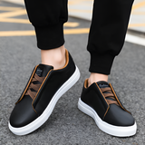 Patryk | Białe męskie sneakersy skórzane o minimalistycznym wykończeniu