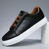 Patryk | Białe męskie sneakersy skórzane o minimalistycznym wykończeniu