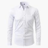 Męska koszula biznesowa Slim Fit – Elegancka koszula z długim rękawem, odporna na zagniecenia, idealna do biura i na co dzień