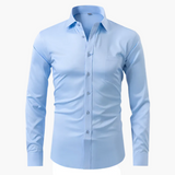 Męska koszula biznesowa Slim Fit – Elegancka koszula z długim rękawem, odporna na zagniecenia, idealna do biura i na co dzień