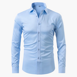 Męska koszula biznesowa Slim Fit – Elegancka koszula z długim rękawem, odporna na zagniecenia, idealna do biura i na co dzień
