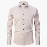 Męska koszula biznesowa Slim Fit – Elegancka koszula z długim rękawem, odporna na zagniecenia, idealna do biura i na co dzień