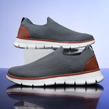 Wacław | Męskie Sneakersy Slip-On z Oddychającą Dzianiną