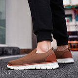 Wacław | Męskie Sneakersy Slip-On z Oddychającą Dzianiną