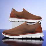 Wacław | Męskie Sneakersy Slip-On z Oddychającą Dzianiną
