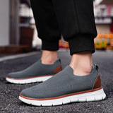 Wacław | Męskie Sneakersy Slip-On z Oddychającą Dzianiną