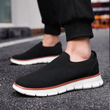 Wacław | Męskie Sneakersy Slip-On z Oddychającą Dzianiną