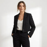 Emilia | Elegancki krótki blezer damski z klasycznym kołnierzem