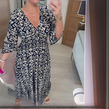 Elyssara | Sukienka maxi boho z dekoltem V i etnicznym wzorem