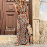 Isadora | Sukienka maxi boho z wzorem paisley