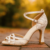 Arlena | Personalizowane Satynowe Buty Taneczne na Obcasie