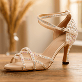 Arlena | Personalizowane Satynowe Buty Taneczne na Obcasie