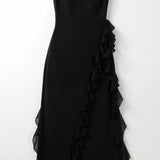Elavira | Elegancka Sukienka Maxi z Falbankami
