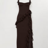 Elavira | Elegancka Sukienka Maxi z Falbankami
